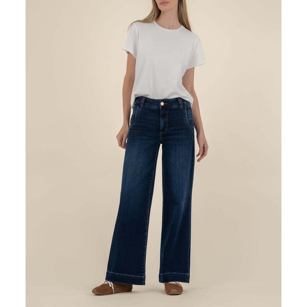 Kut from the Kloth Meg High Rise Wide Leg, Long Size 4/ Unequalled W/Euro Base.